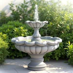 deluxe outdoor solar fountain set